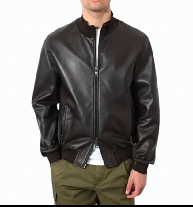 Reversible Brown Leather Jacket