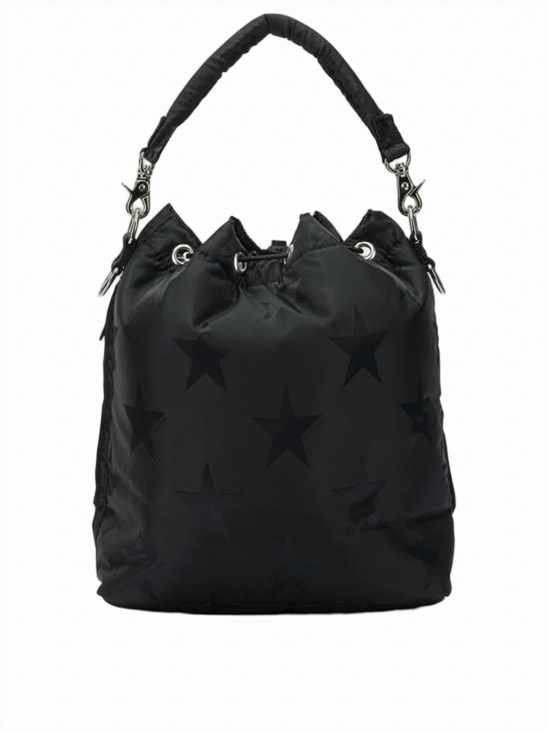 Two-Way Nylon Tote Bag With Drawstring Closure And Padded Handle