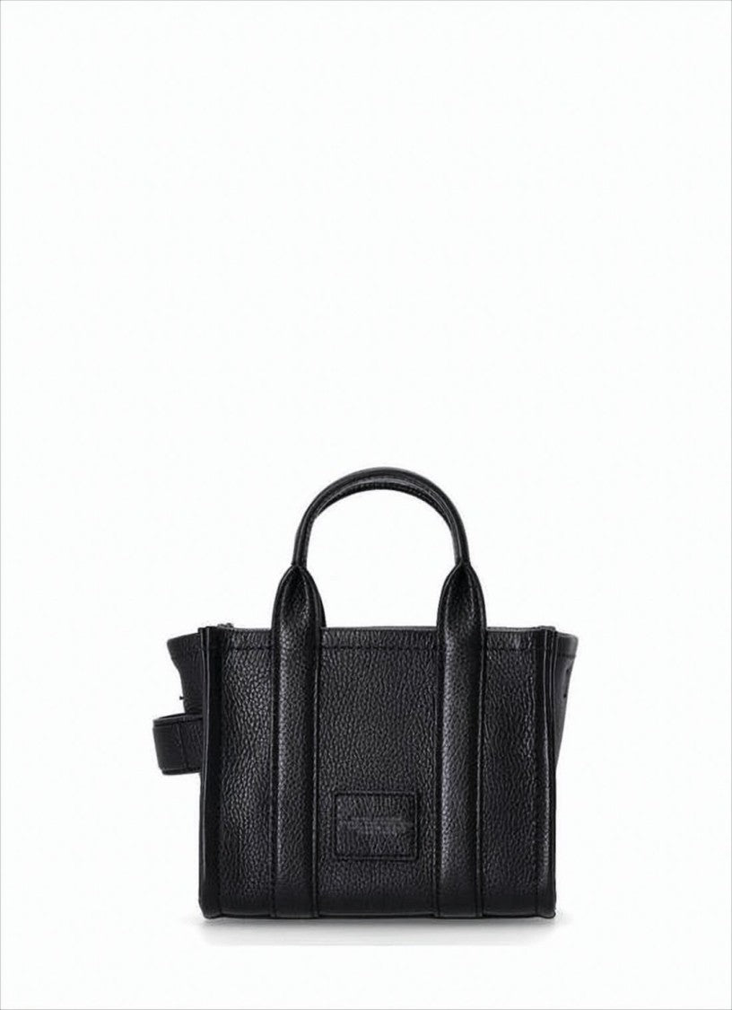Textured Cow Leather Tote Bag with Embossed Branding