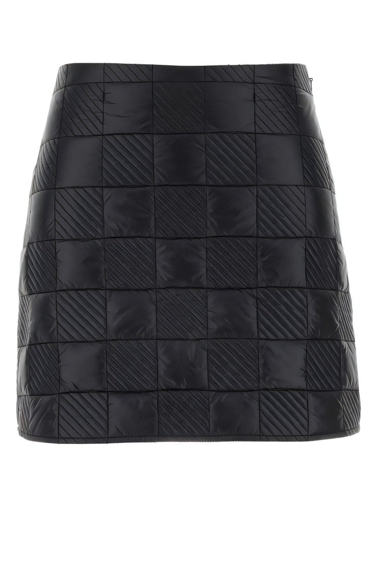 Quilted Miniskirt With Checkered Design