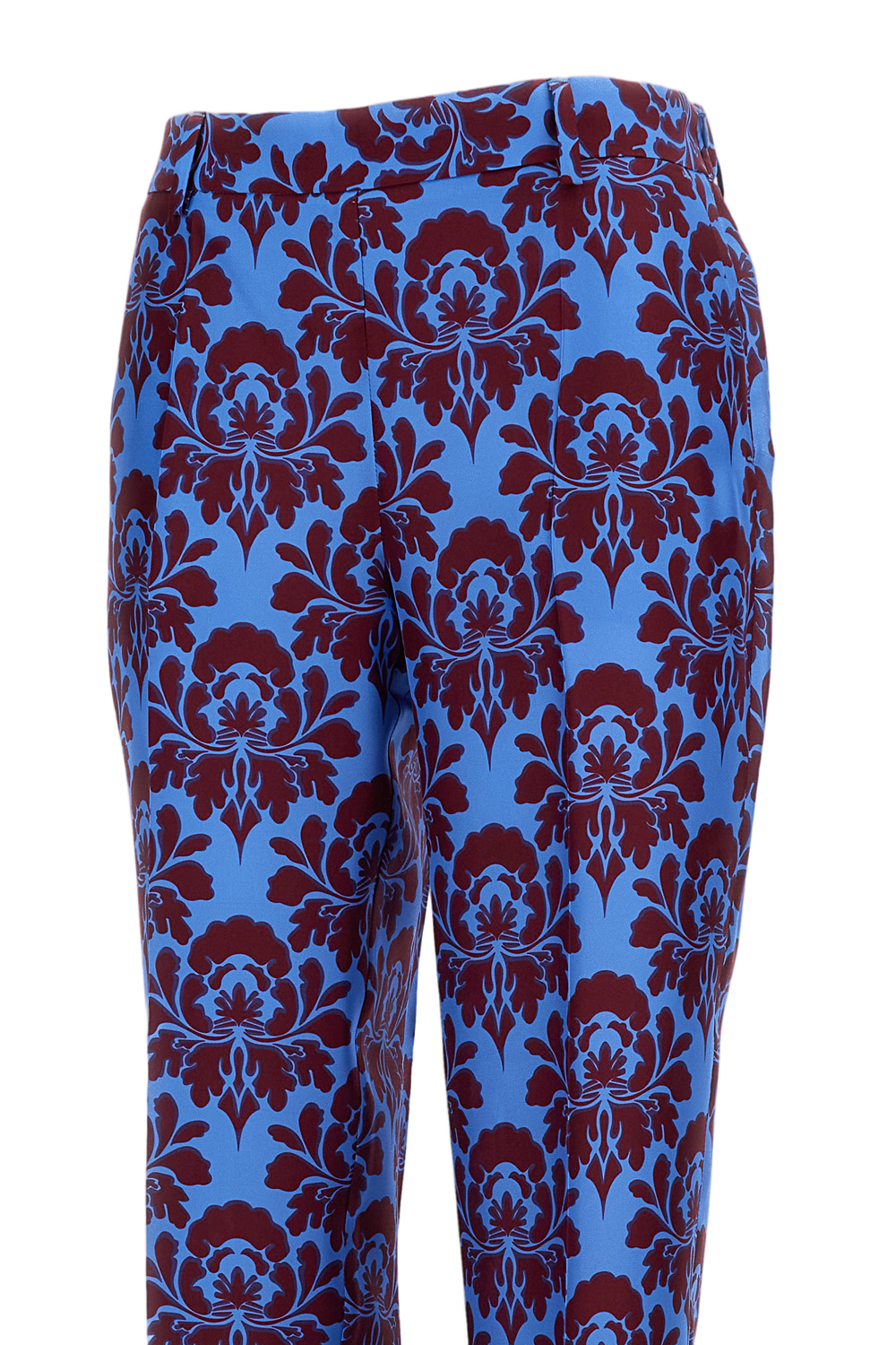 Light Blue Silk Straight-leg trousers