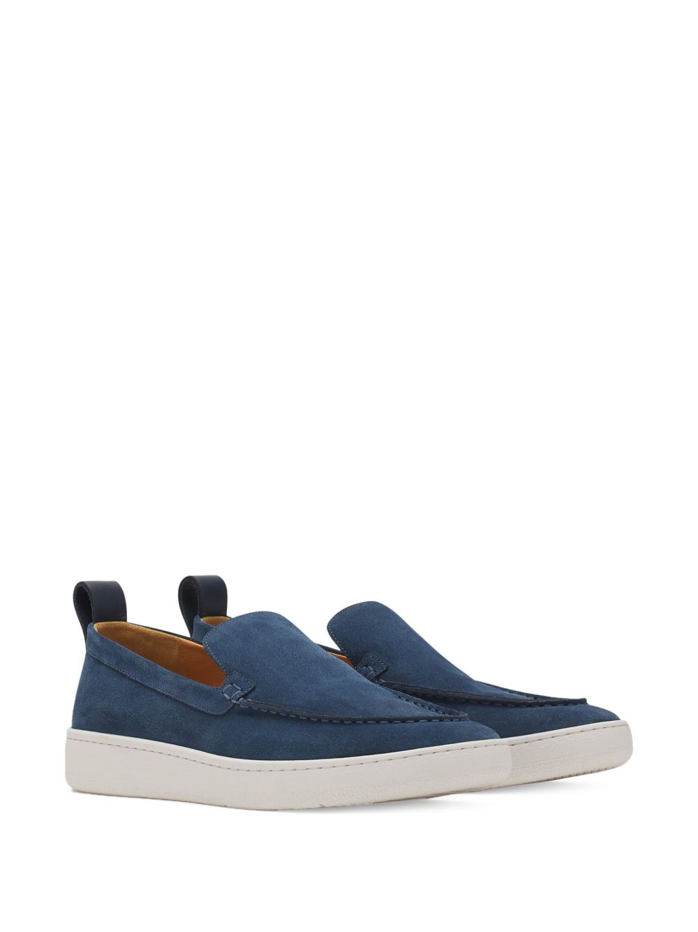 Navy Blue Suede Slip-On Loafers