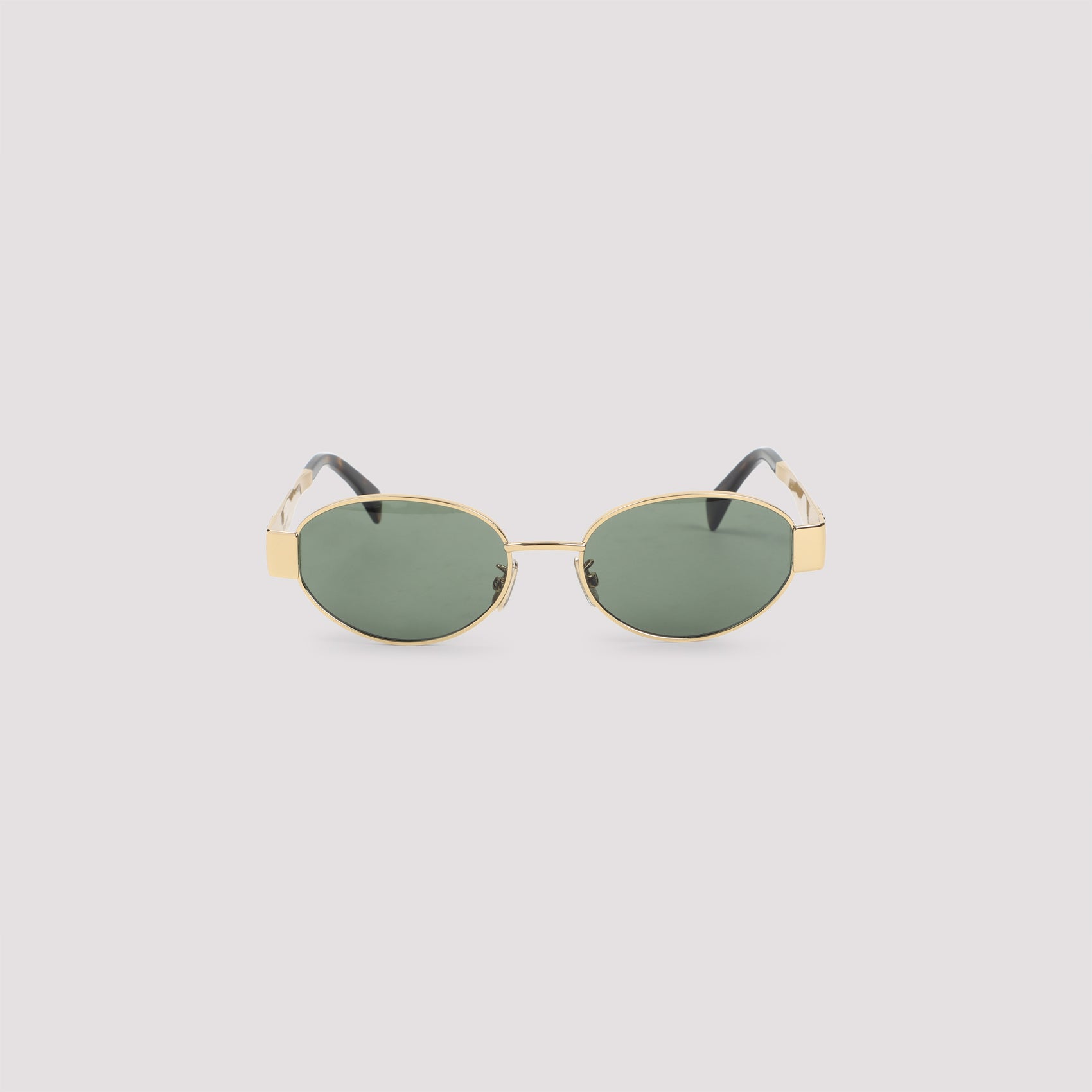 Oval Sunglasses With Golden-Toned Metal Frame