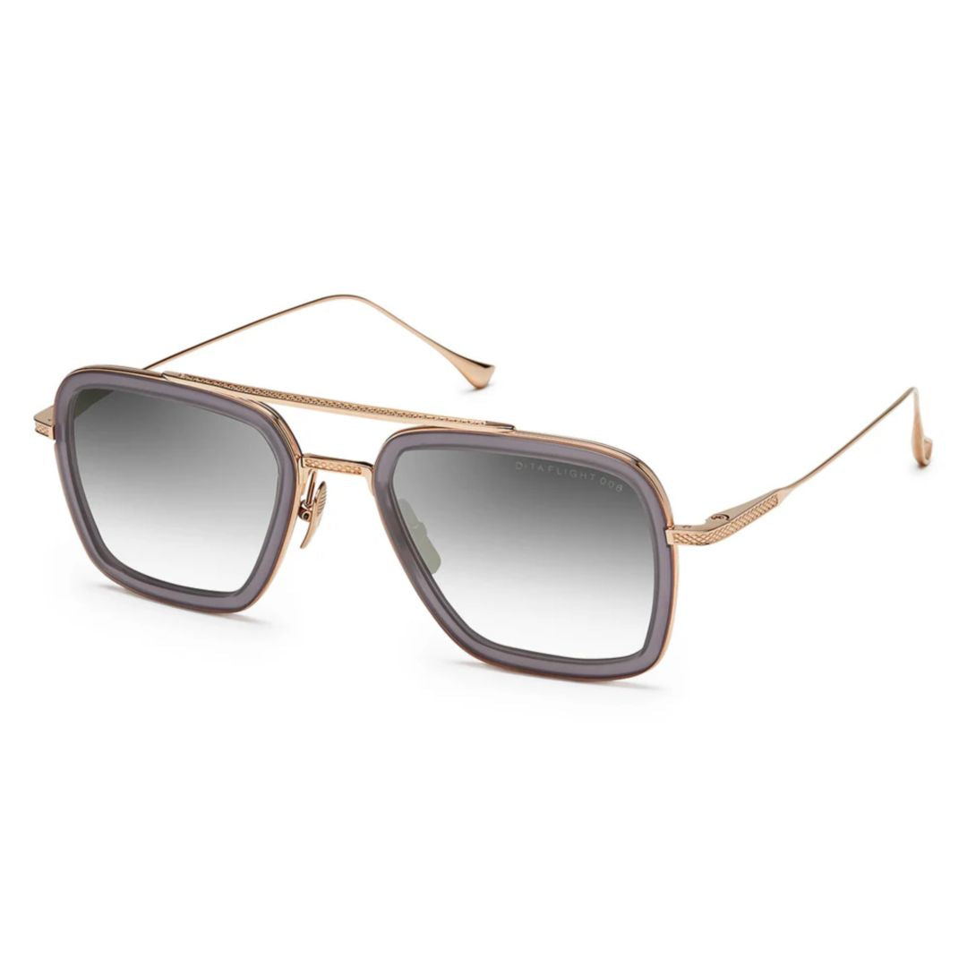 Flight.006 Square-Shaped Gradient Tint Sunglasses with Textured Temples