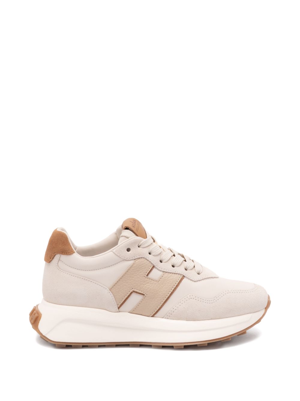 Beige Sneakers With Silk
