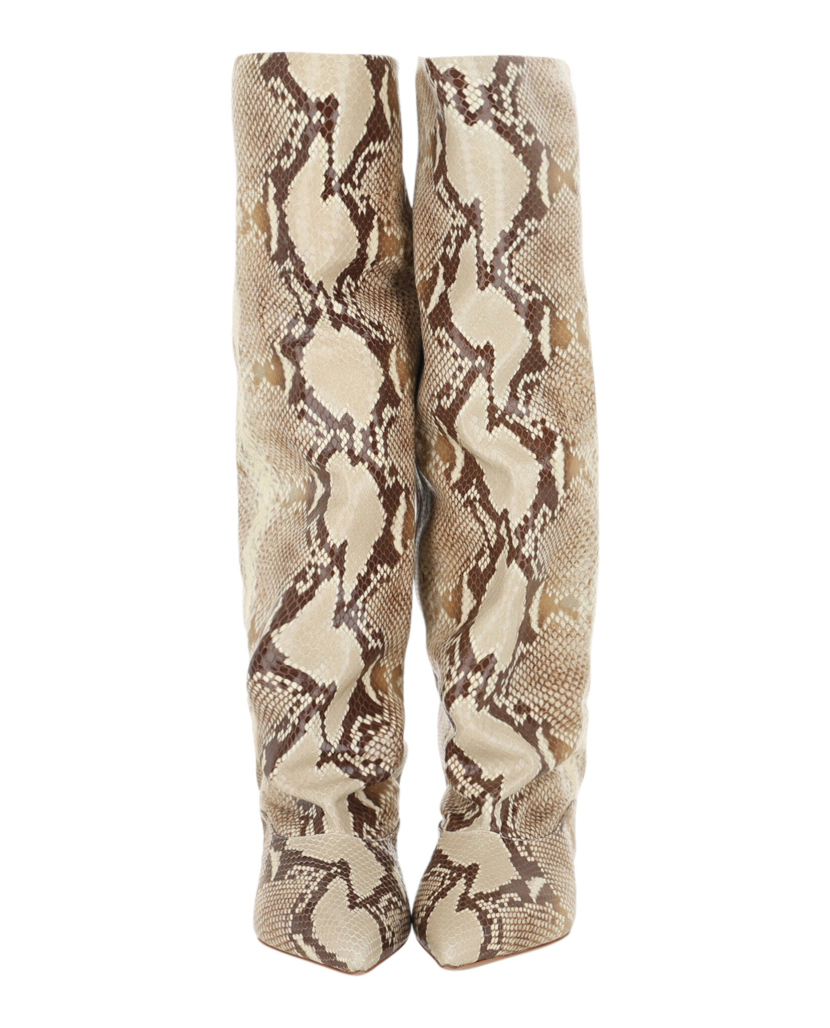 Ines Printed Python Knee-High Boots