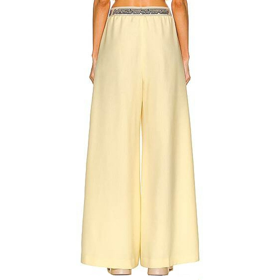 Yellow Logo Wool Pants