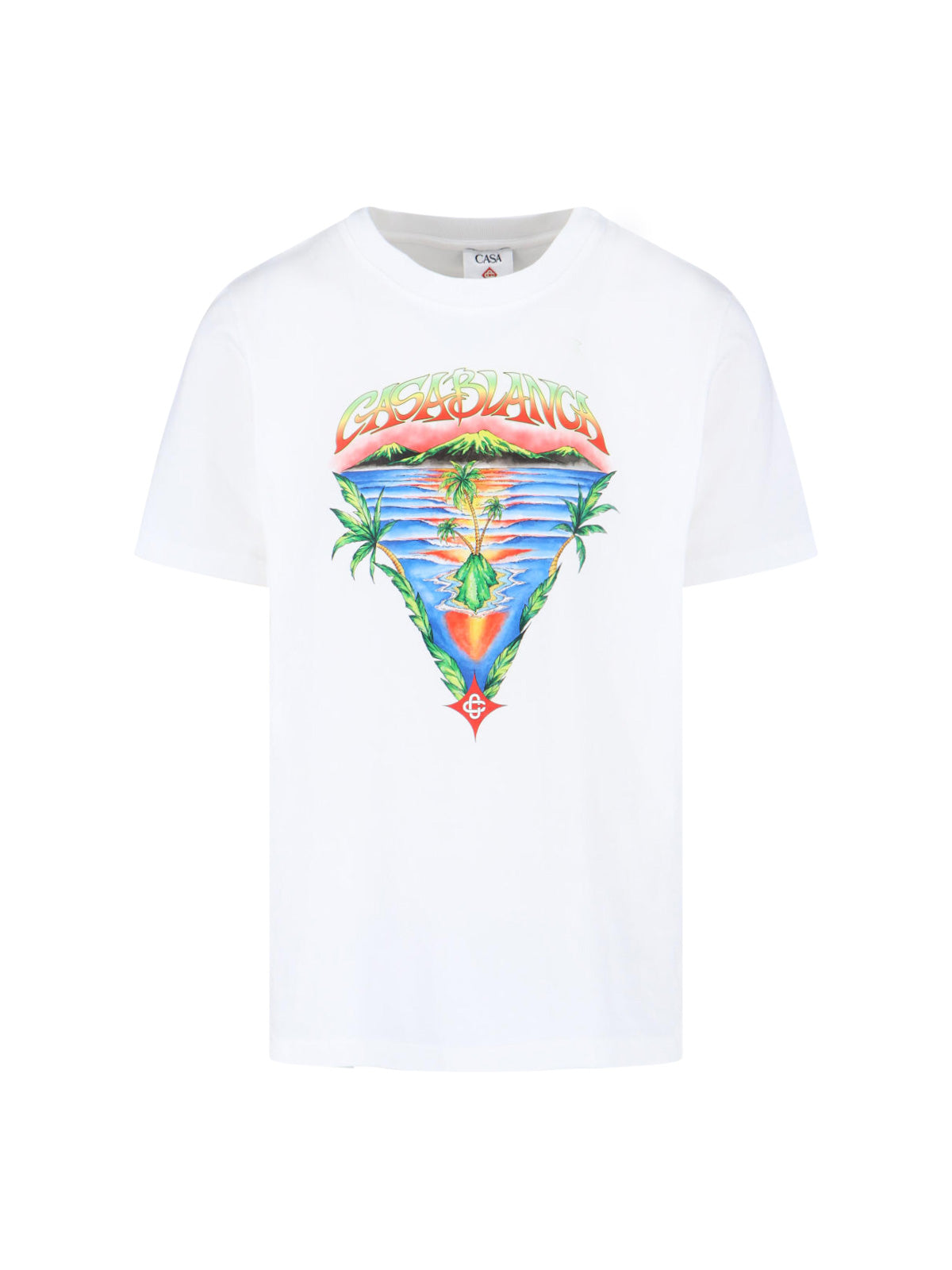 Graphic Print Organic Cotton T-Shirt With Ribbed Neckline