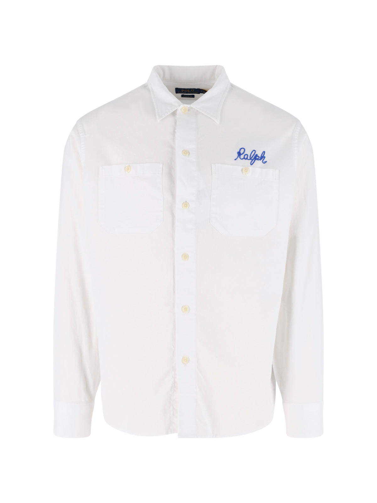 White Graphic Back Button-Down Shirt