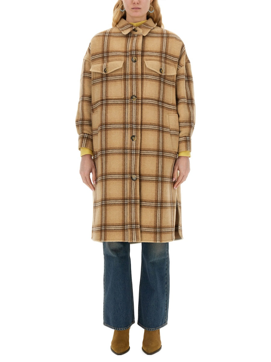 Classic Plaid Oversized Coat with Soft Texture