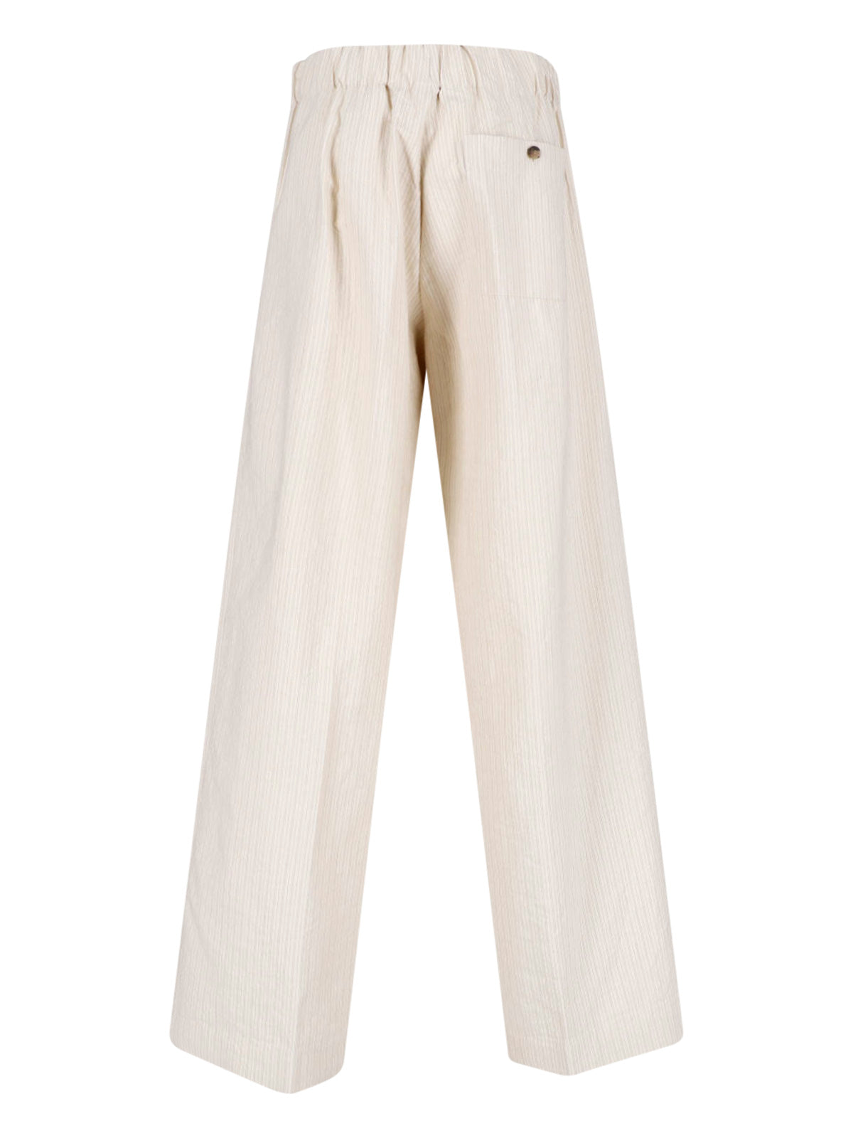 Black Pinstriped Texture Wide-Leg Trousers