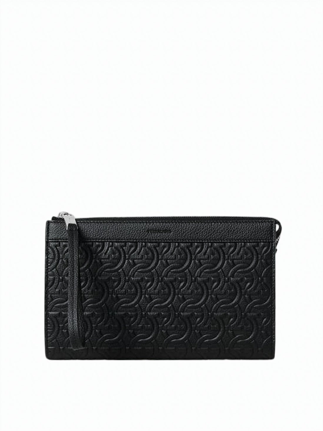 Embossed Calfskin Leather Clutch