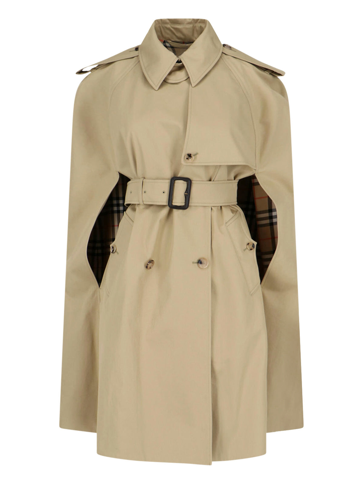 Beige Jacket with Structured Silhouette and Appeal
