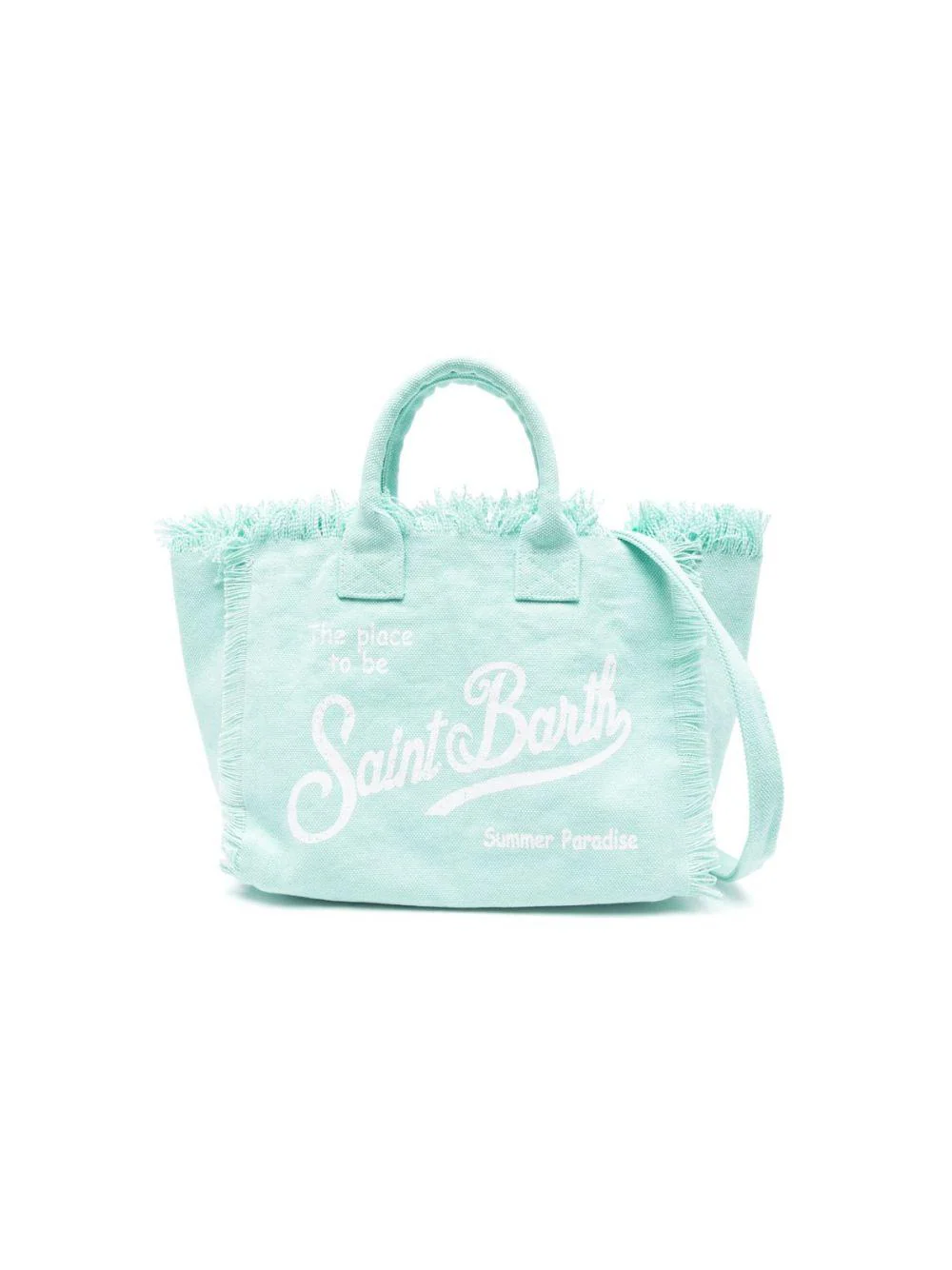 Spacious Textured Fabric Tote Bag with Fringed Edges
