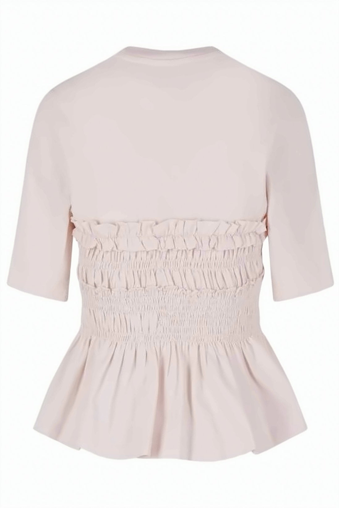 Short-Sleeved Fitted Top With Ruffle Details