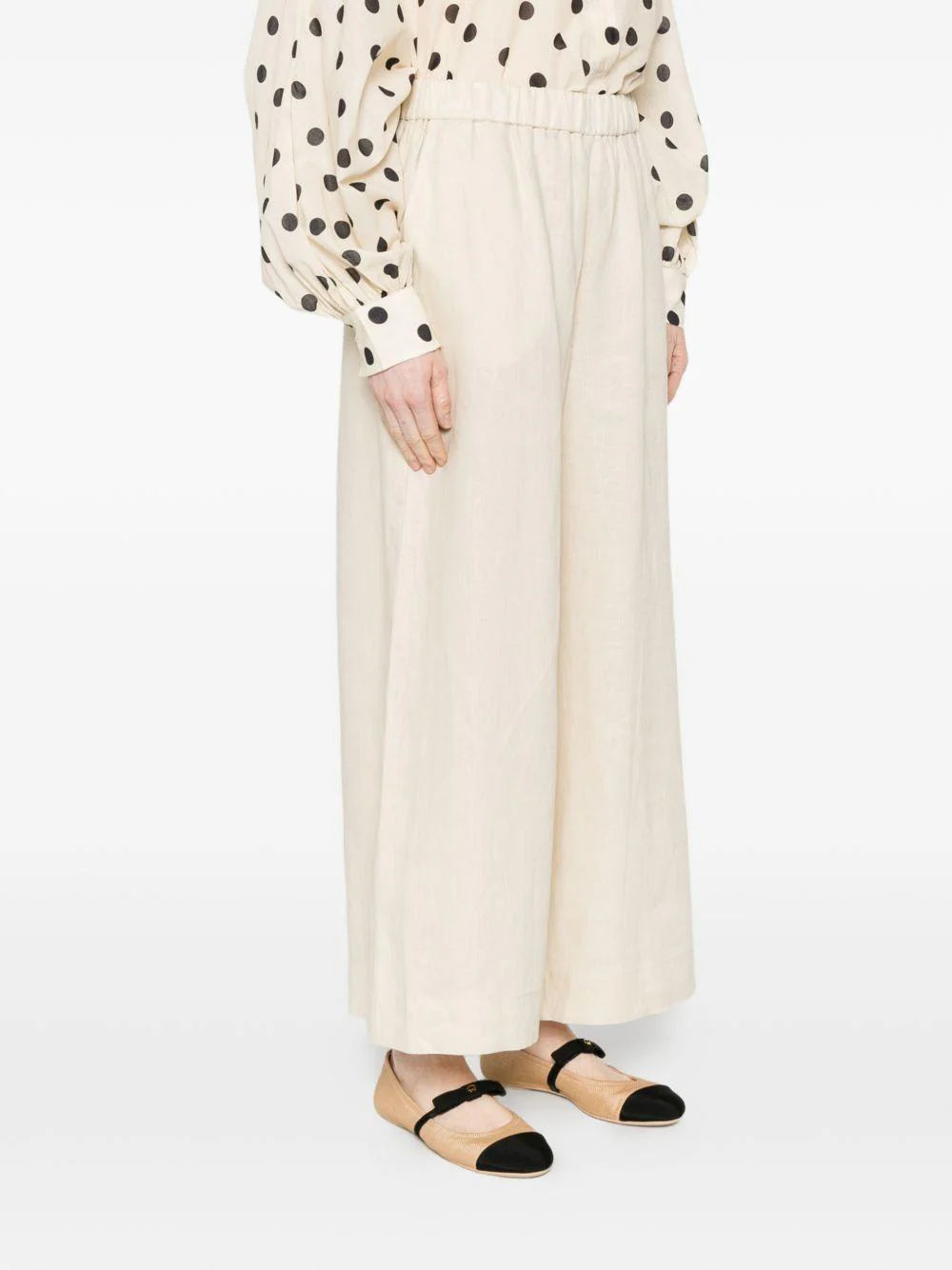 Cropped Wide-Leg Pants with Flowing Silhouette