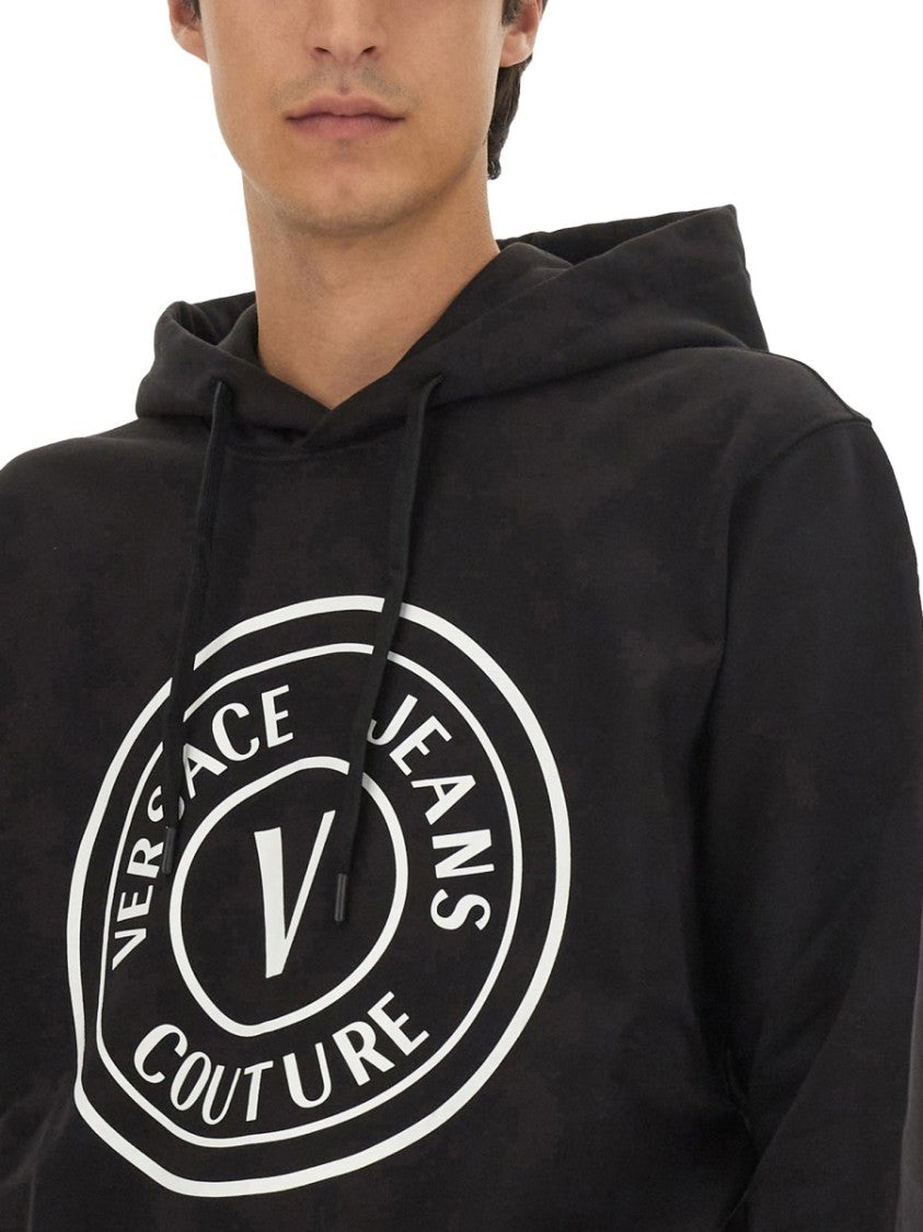 Logo-Emblazoned Black Sweatshirt With Classic Hood