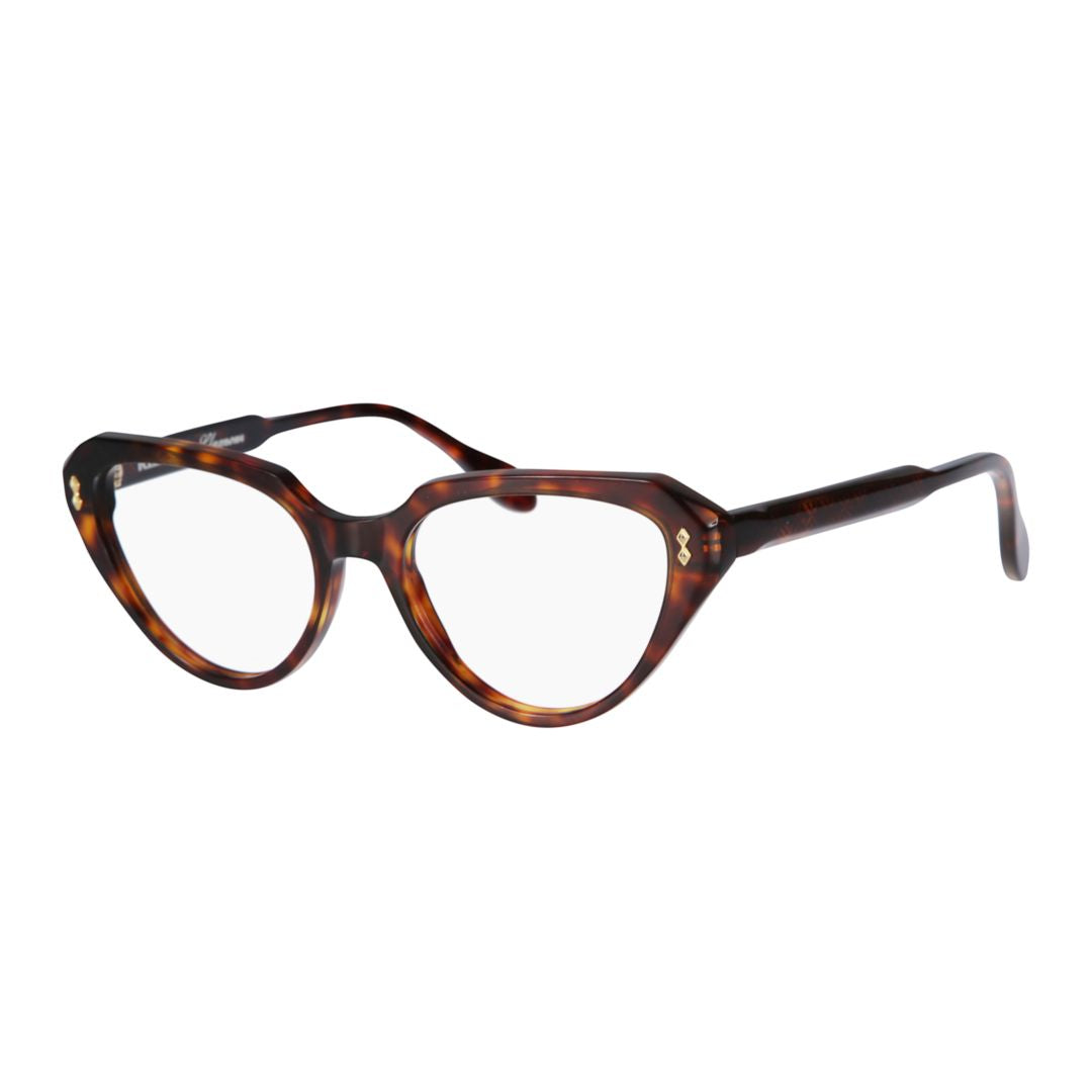 Lola Glamour Cat-Eye Tortoiseshell Eyeglasses with Gold Accents