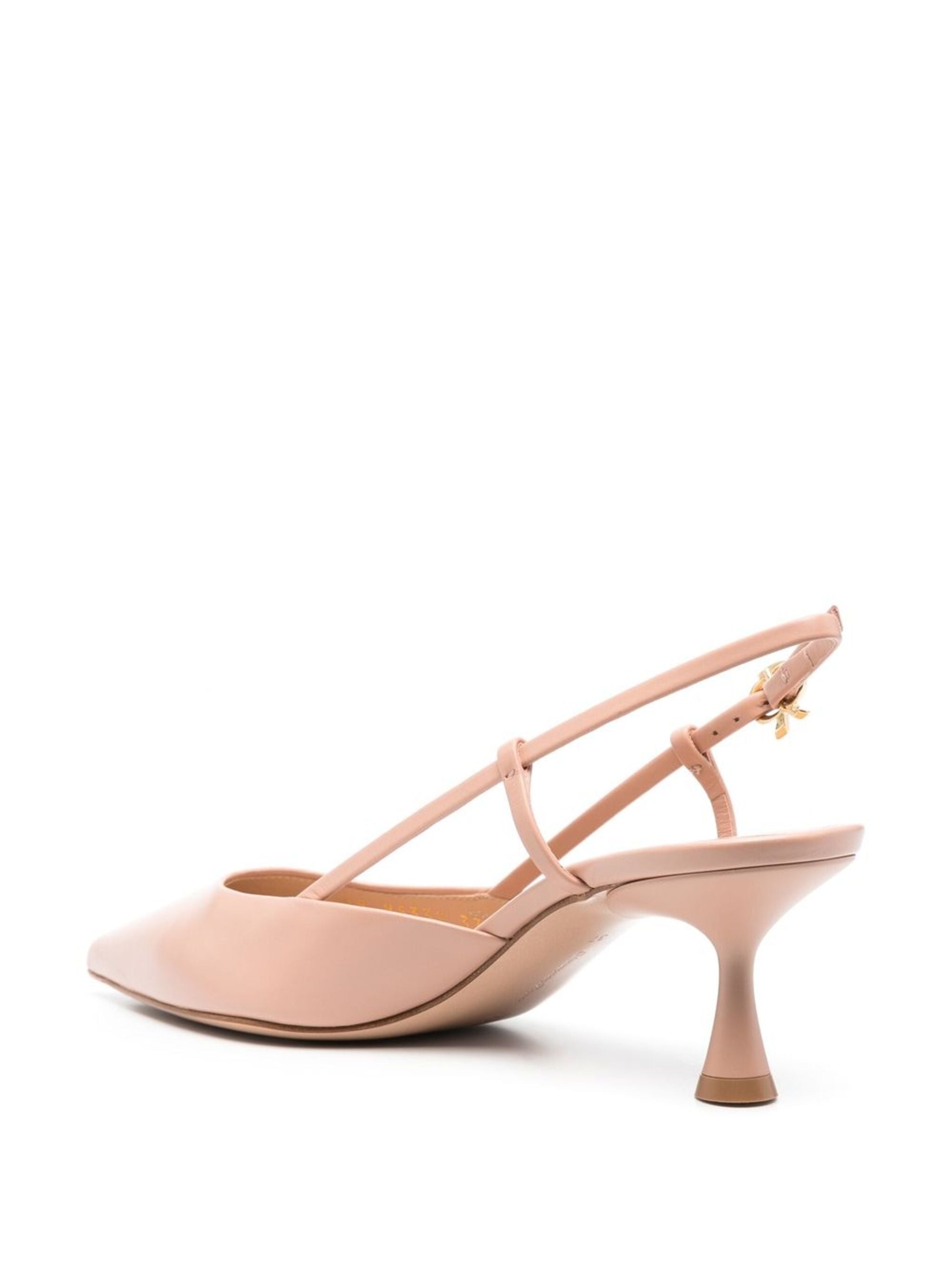 Pointed Toe Calf Leather Kitten Slingbacks