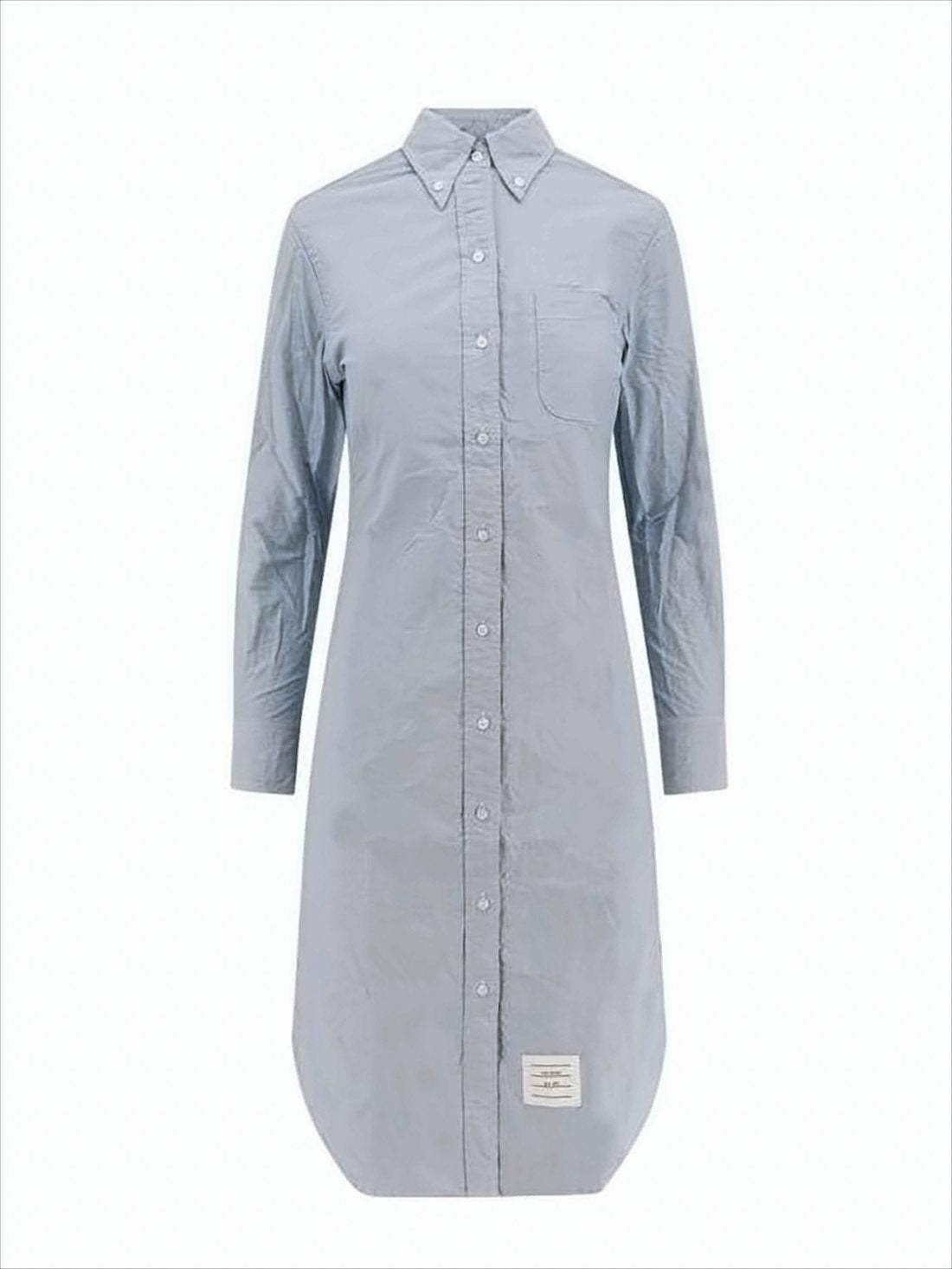 Cotton Midi Dress with Button-Down Front