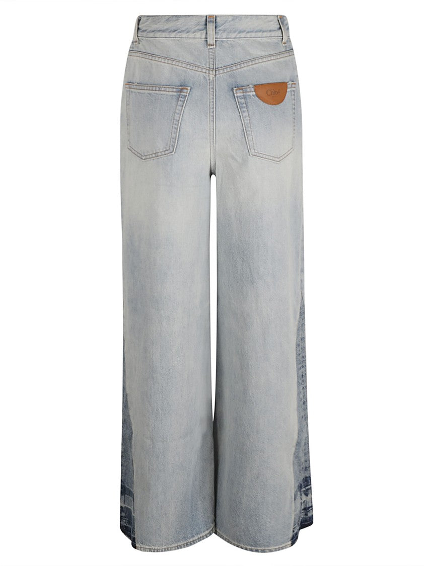 High-Waisted Wide-Leg Denim Jeans