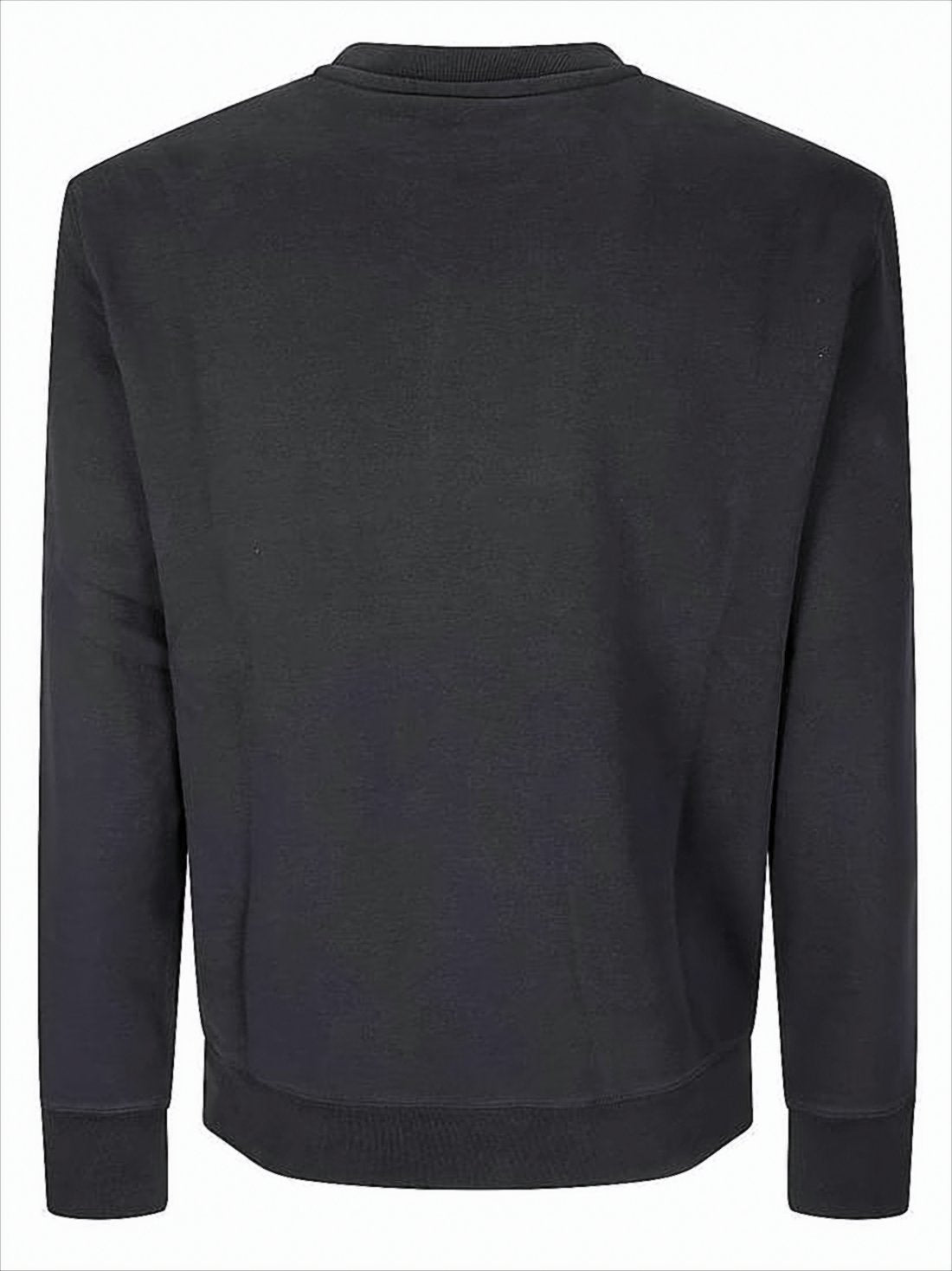 Regular-Fit Black Cotton Sweatshirt