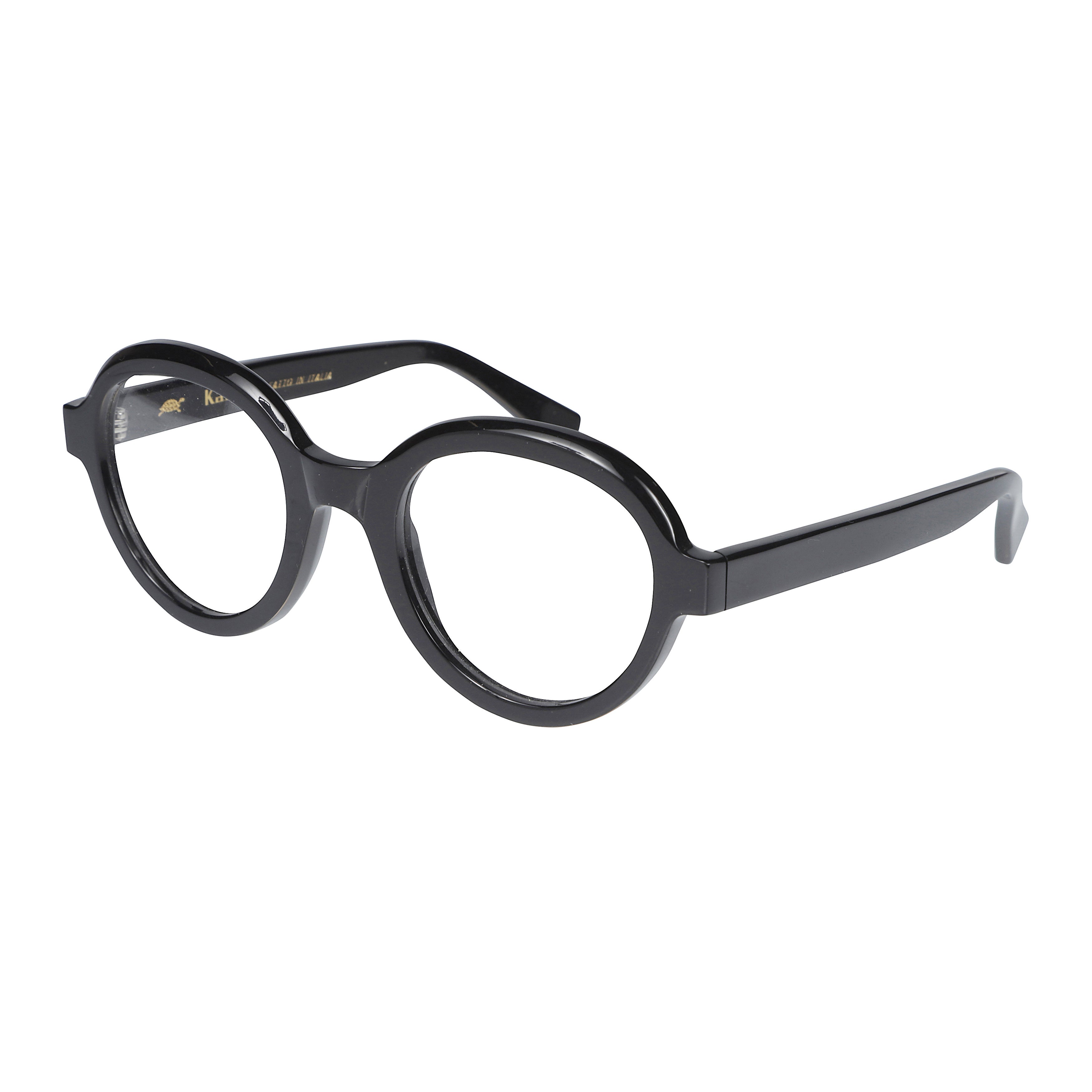 Karola Bold Rounded Frame Eyeglasses with Glossy Black Finish