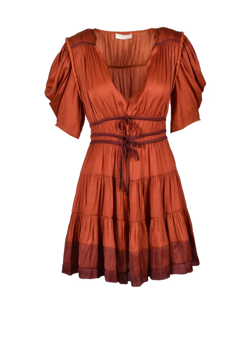 Women's Brown Polyester Dress