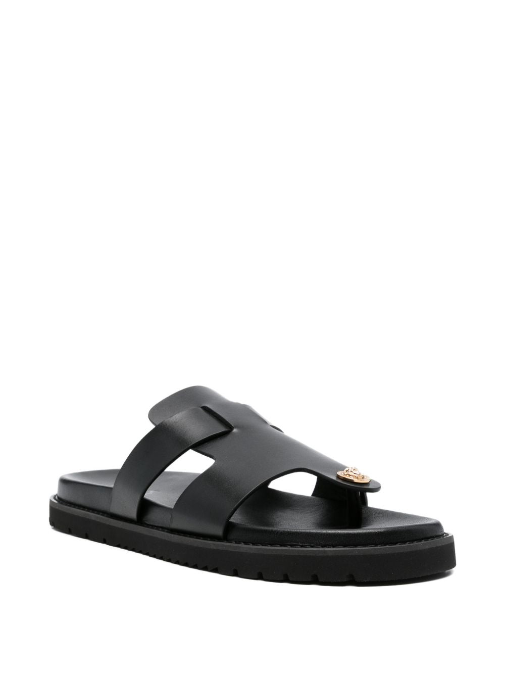 Black Silk and Nylon Sandals