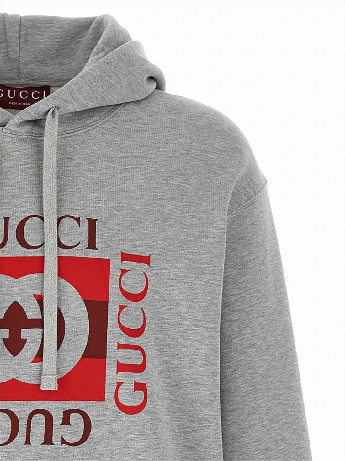 Heather Grey Cotton Jersey Hooded Sweatshirt