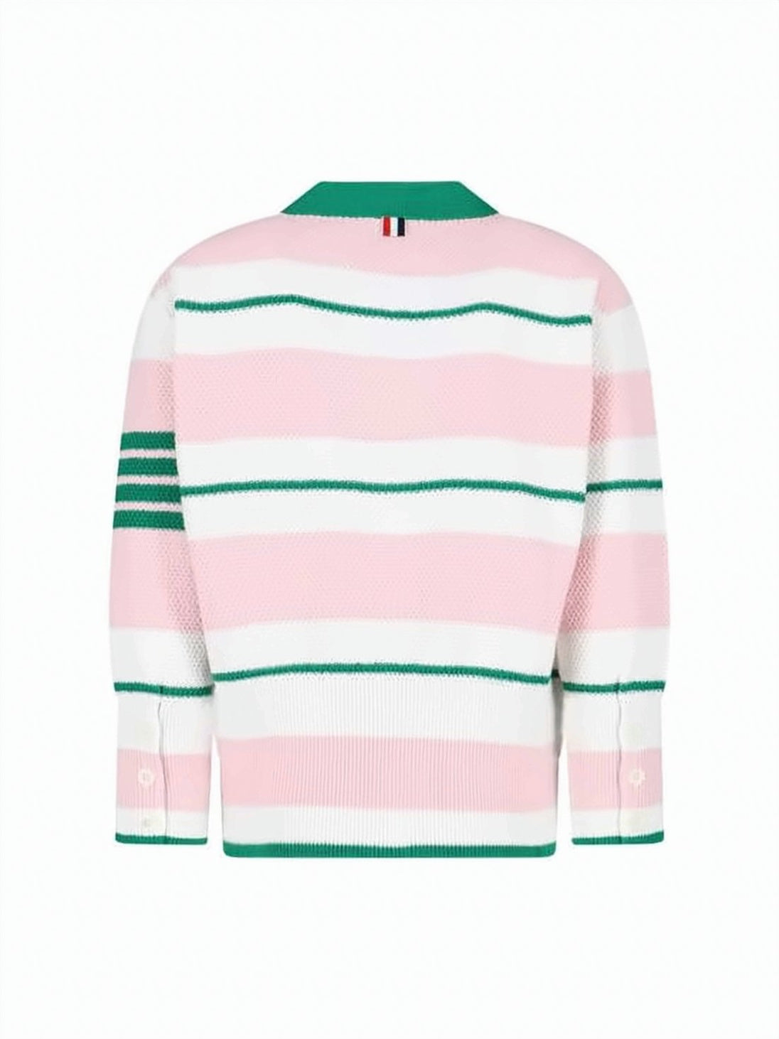 Thom Browne Deep V-Neck Cardigan With Horizontal Stripe Detail