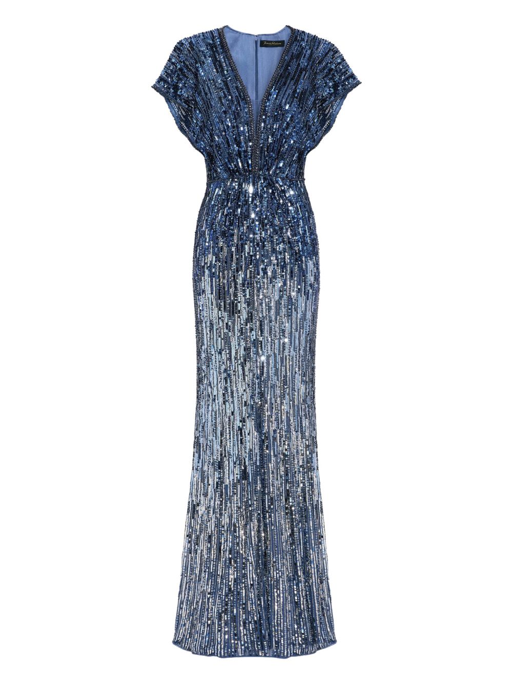 Floor-Length Column Dress With V-Neck