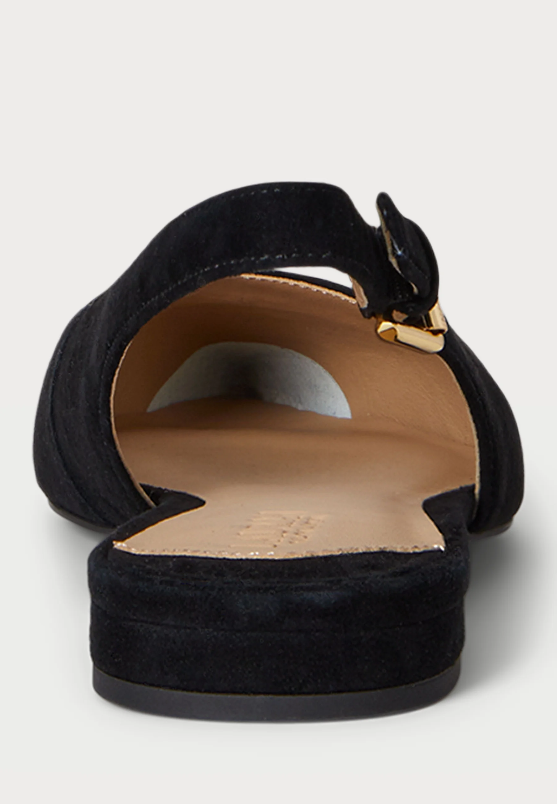 Black Suede Slingback Ballerina Flats