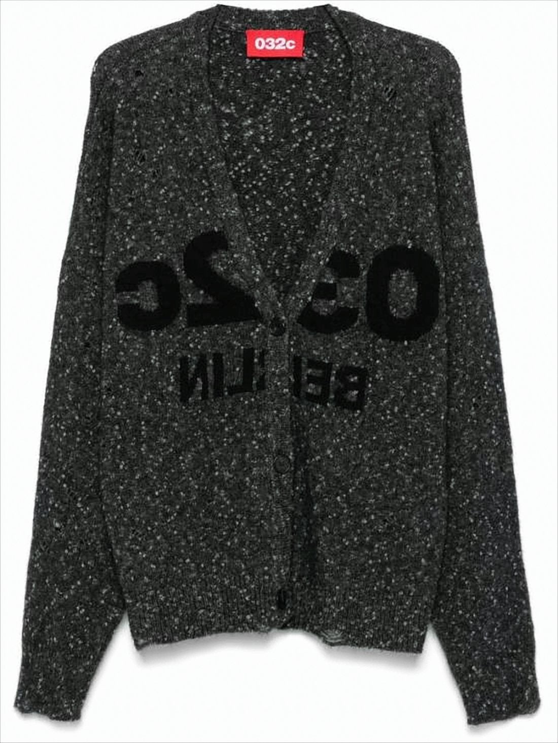 Knitted Cardigan with Deep V-Neck