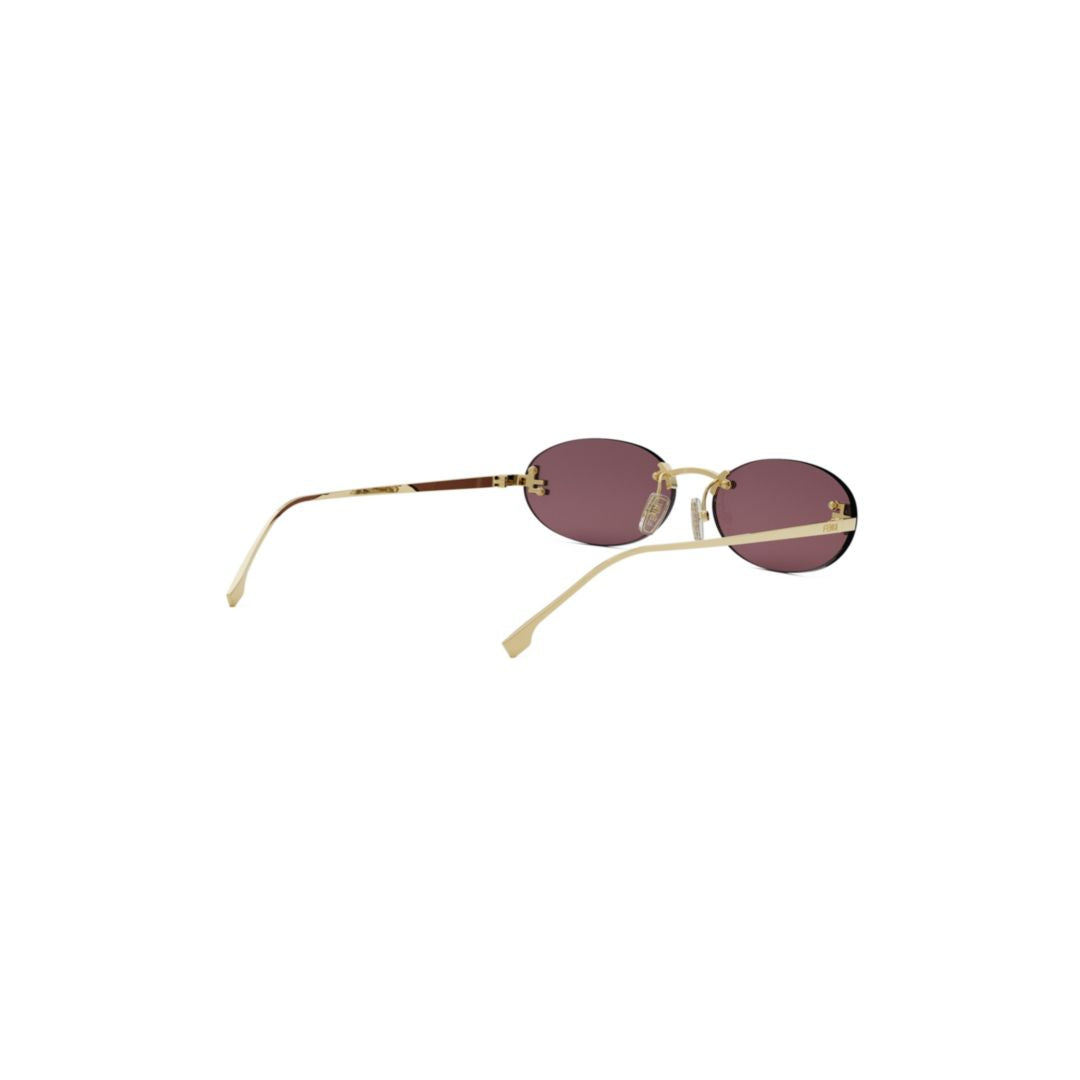 Oval Lens Sunglasses with Gold-Toned Frame and Tinted Lenses