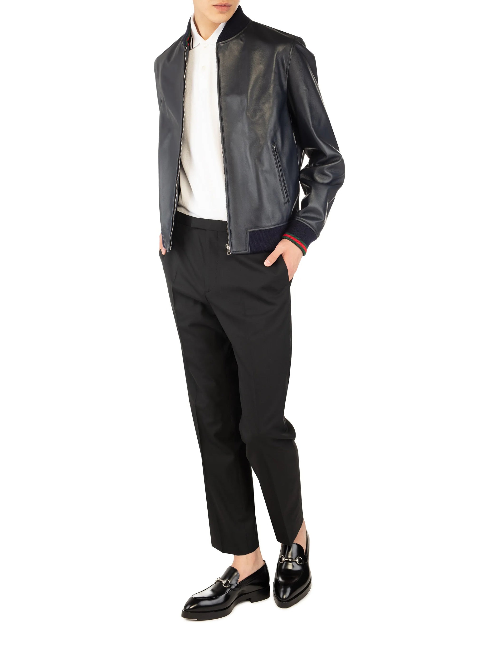 Black Tailored Straight-Leg Minimalist Pants