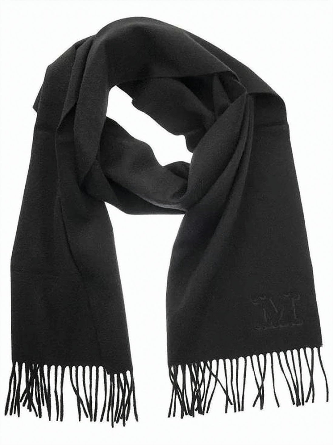 Solid Black 100% Camel Wool Scarf