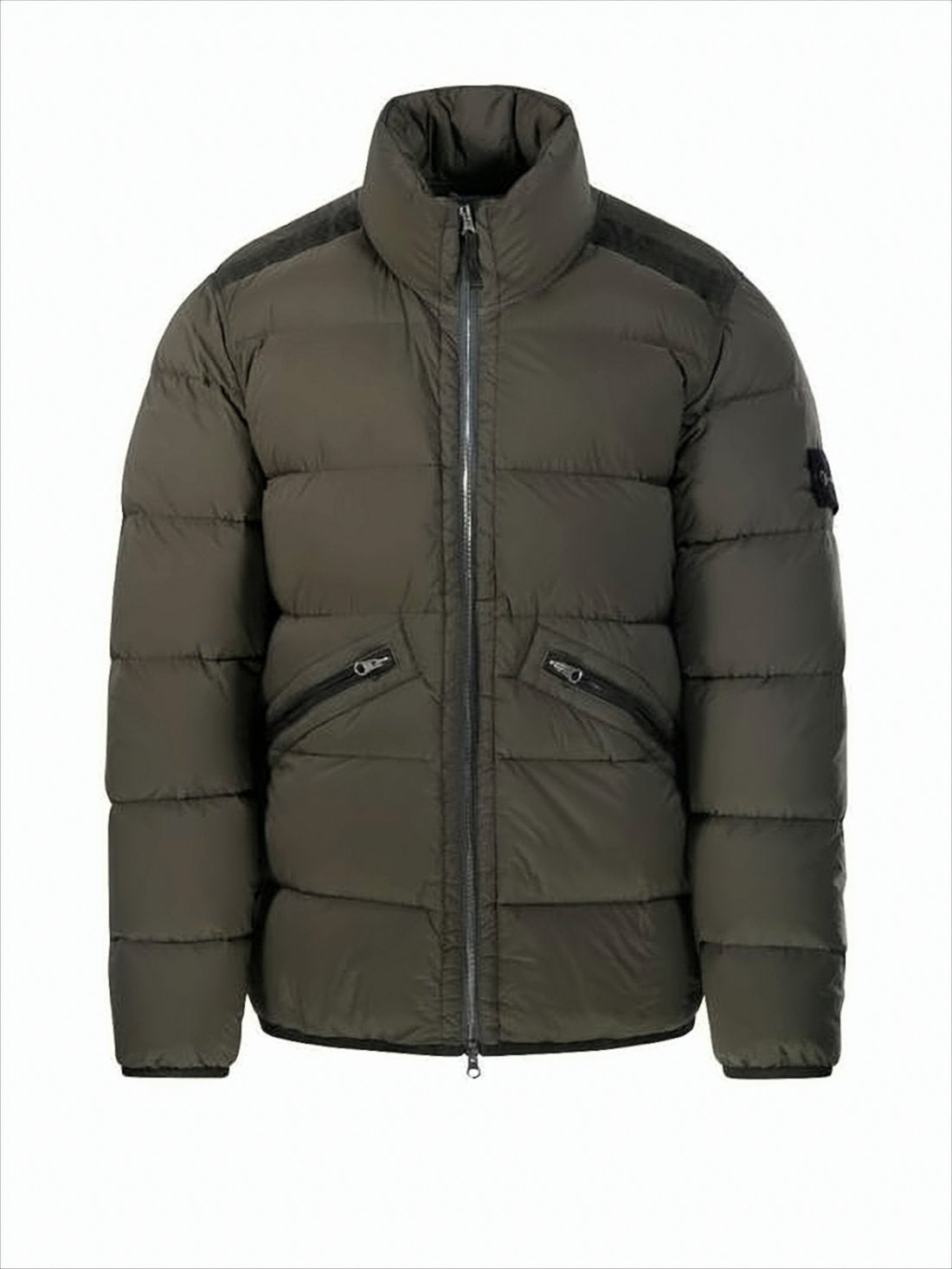 Quilted High-Collar Padded Jacket with Zippered Pockets