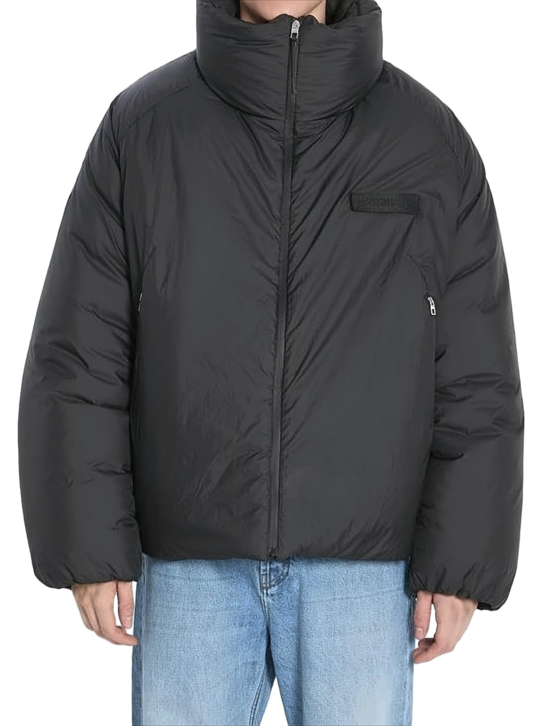Boxy Black Short Padded Jacket