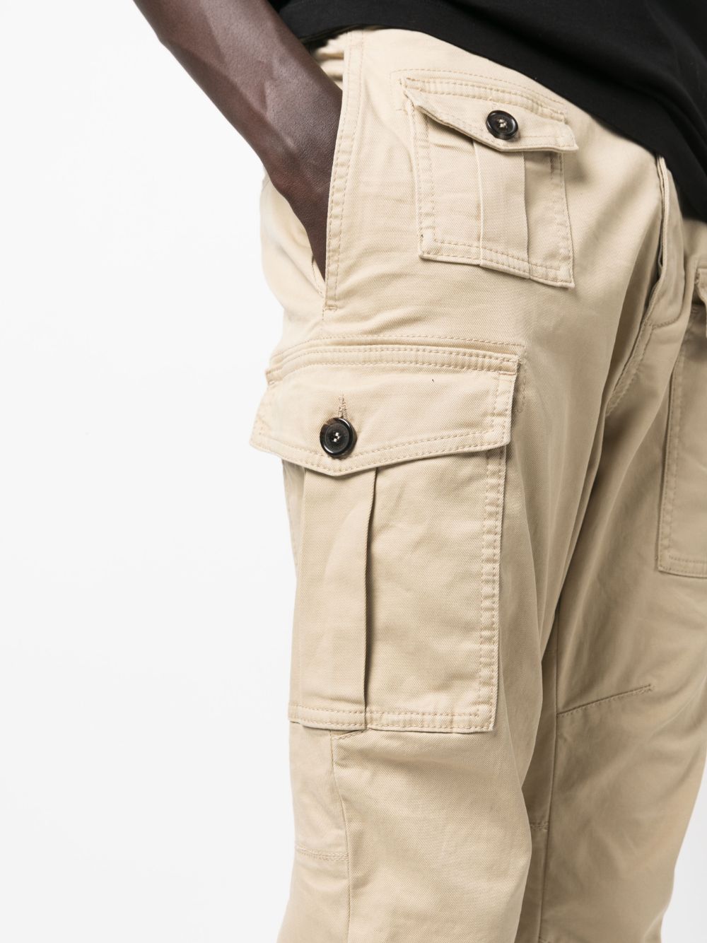 Beige Stretch-Cotton Trousers
