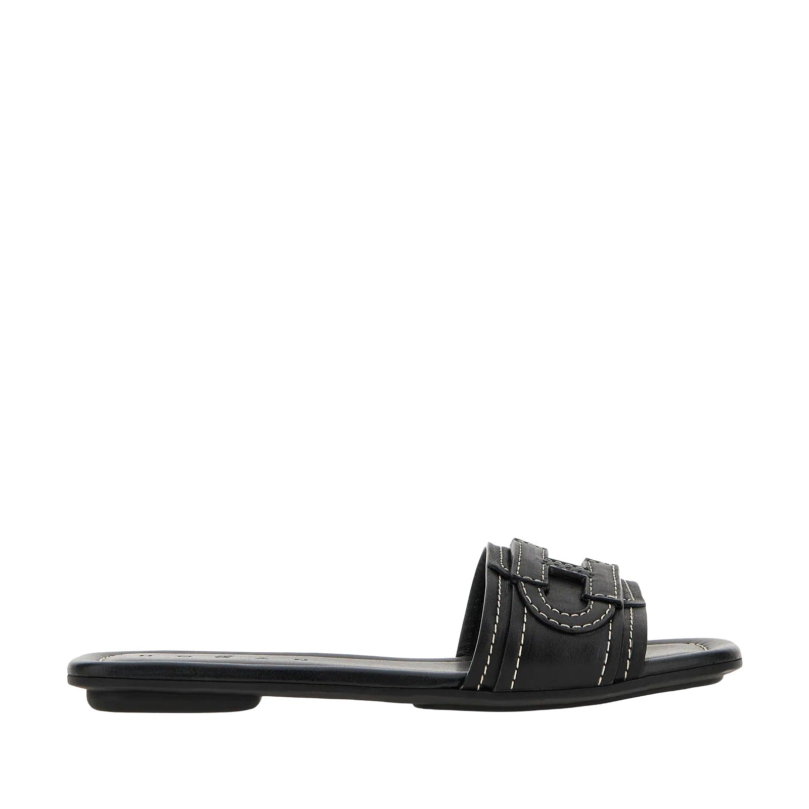Black H685 Shearling Leather Slides