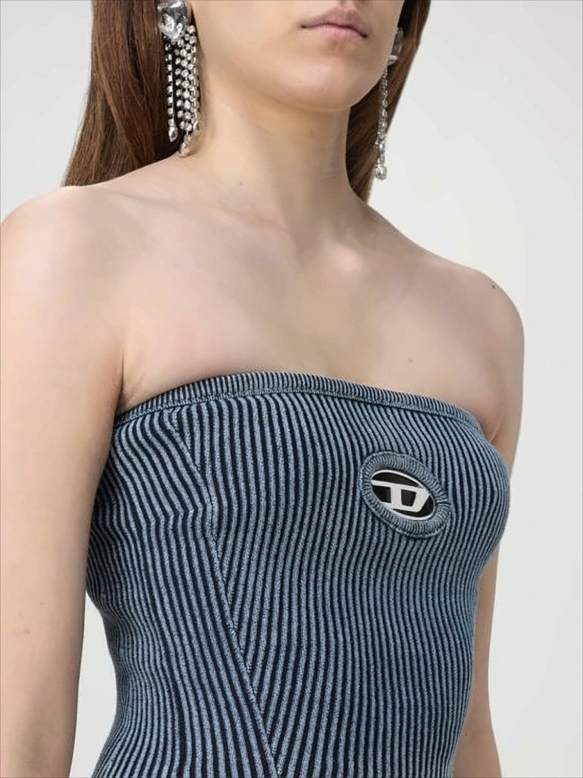 Strapless Ribbed Crop Top