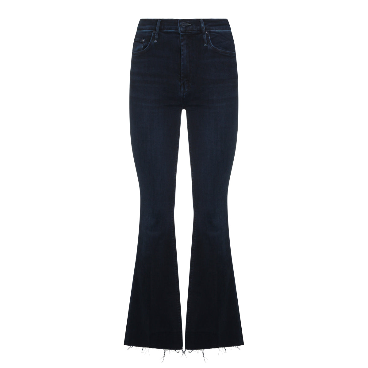 Navy Blue High-Waisted Wide-Leg Jeans