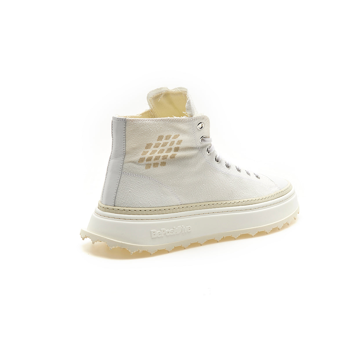 Canvas Leather Mid-Cut Sneakers