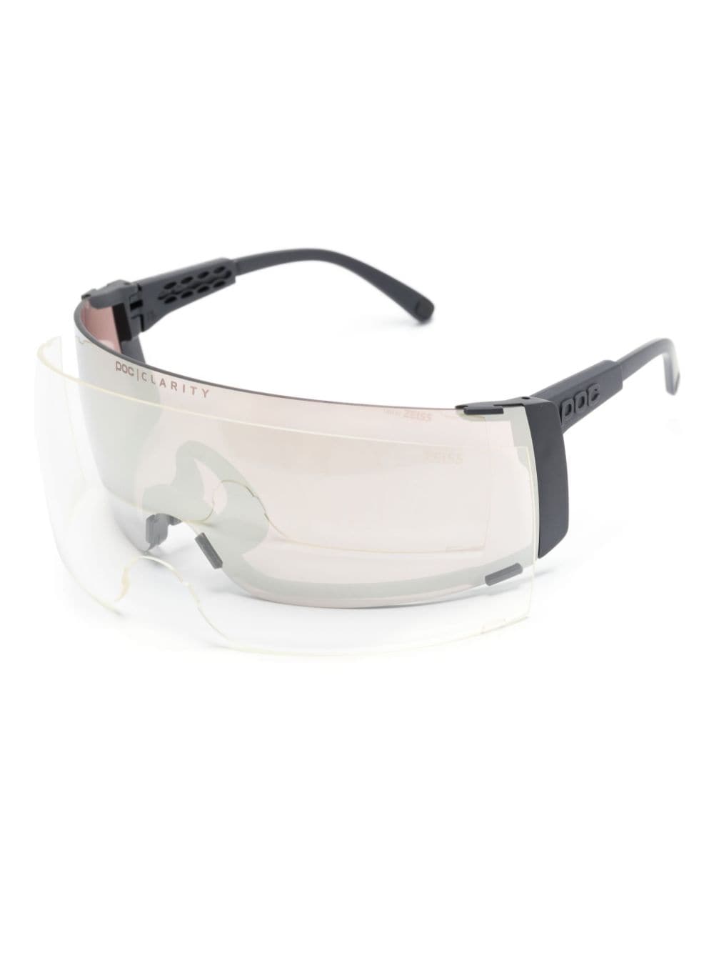 Matte Finish Shield Cycling Sunglasses with Interchangeable Frame