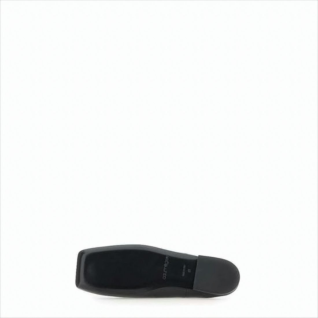 Minimalist Black Lambskin Slip-On Mules with Embossed Detail