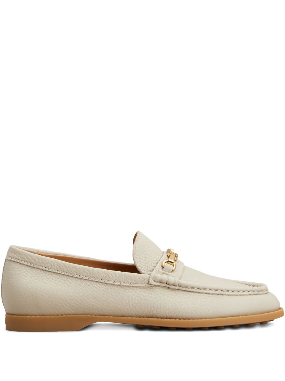 Textured Ecru Slip-On Flats