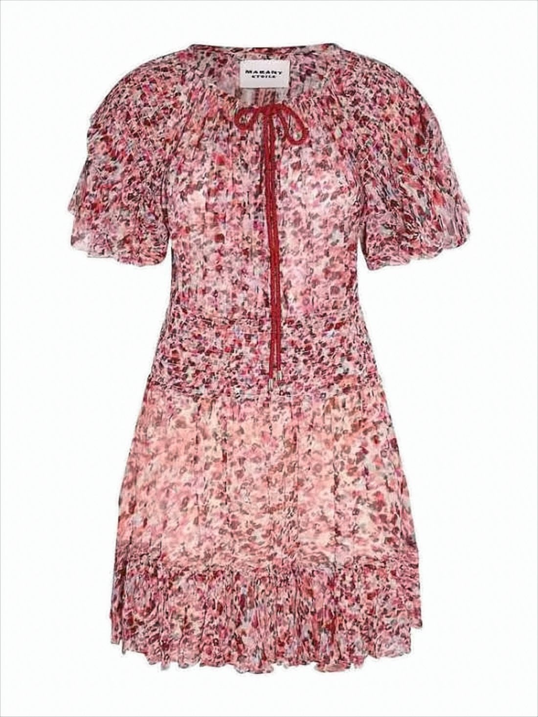 Floral Print Mini Dress with Ruffled Hem
