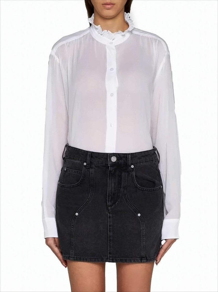 Fitted Black Denim Mini Skirt