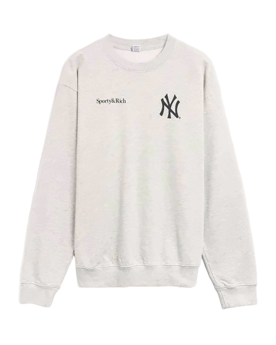 Light Grey Long-Sleeve Sweatshirt with Graphic Accents